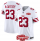 Men's San Francisco 49ers #23 Christian McCaffrey White 2023 F.U.S.E. NFC West Champions Patch Stitched NFL Jersey