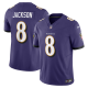 Men's Baltimore Ravens #8 Lamar Jackson Nike Purple Vapor F.U.S.E. Limited NFL Jersey