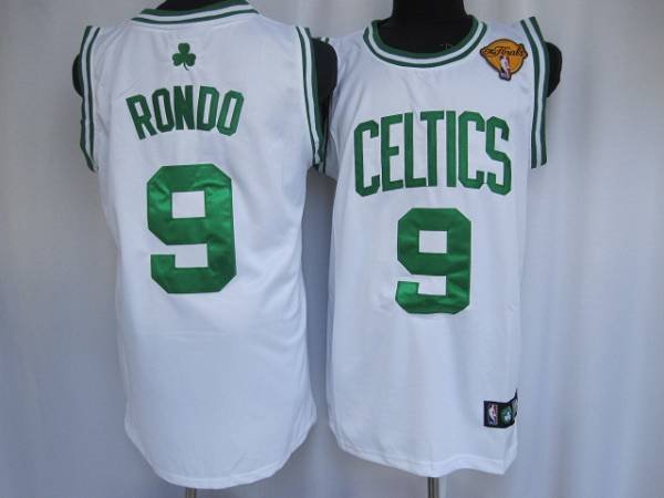 Men's Boston Celtics #9 Rajon Rondo Stitched White Final Patch NBA Jersey