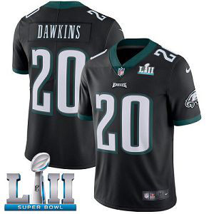 Men's Nike NFL Philadelphia Eagles #20 Brian Dawkins Limited Alternate Black Vapor Untouchable Super Bowl LII Jersey