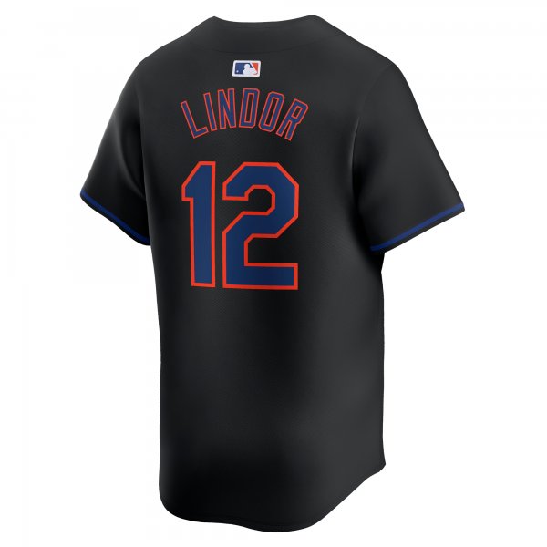 Men's New York Mets Francisco Lindor Nike Black Alternate Limited Player Jersey