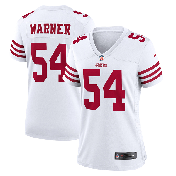 Women's San Francisco 49ers Fred Warner Nike White Player Game Jersey-(2022 New Style)