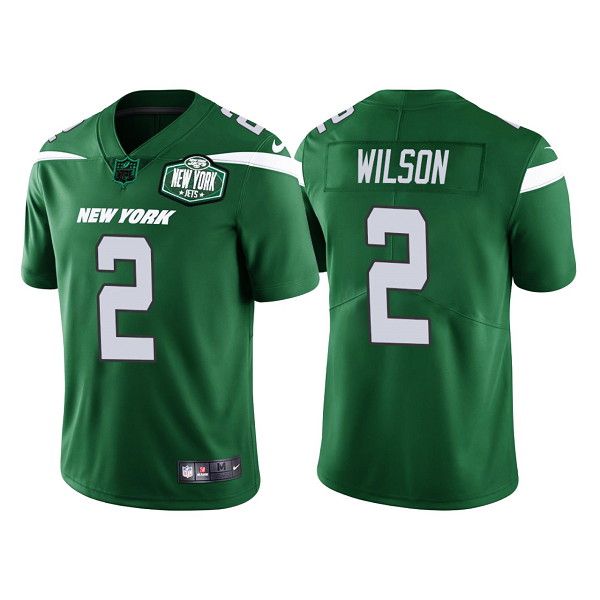 Men's New York Jets #2 Zach Wilson Green 2021 NFL Draft Vapor Limited Jersey