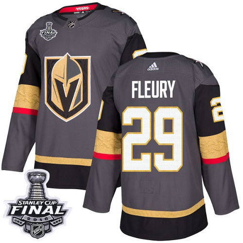 Adidas Golden Vegas Golden Knights #29 Marc-Andre Fleury Grey Home 2018 Stanley Cup Final Stitched NHL Jersey