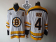 Boston Bruins Stanley Cup Finals Patch #4 Bobby Orr CCM Throwback White Stitched NHL Jersey