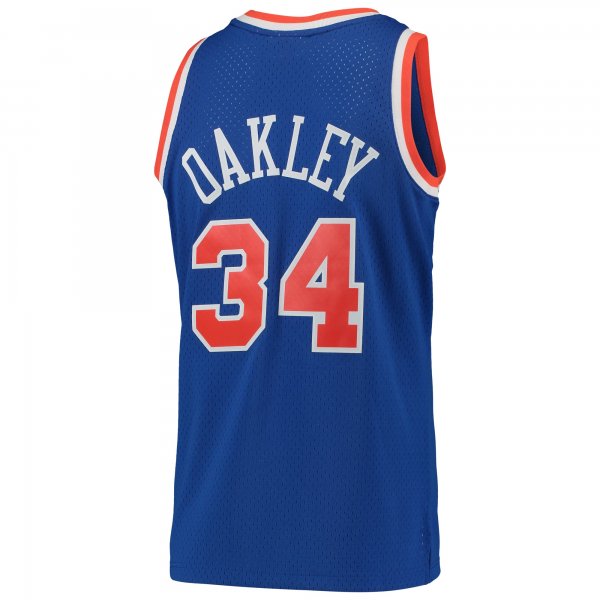 Men's New York Knicks Charles Oakley Mitchell & Ness Blue Hardwood Classics Swingman Jersey