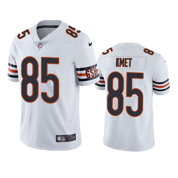 Men's Chicago Bears #85 Cole Kmet White Vapor Limited NFL Jersey