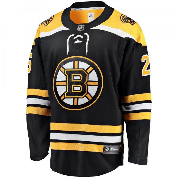 Men's Boston Bruins Brandon Carlo Fanatics Black Home Breakaway Player Jersey