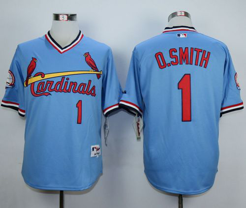 St. Louis Cardinals #1 Ozzie Smith Blue 1982 Turn Back The Clock Stitched MLB Jersey