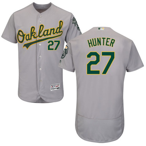 Oakland Athletics #27 Catfish Hunter Grey Flexbase Collection Stitched MLB Jersey