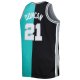 Men's San Antonio Spurs Mitchell & Ness Black/Teal Big & Tall Hardwood Classics 1998/99 Split Swingman Jersey