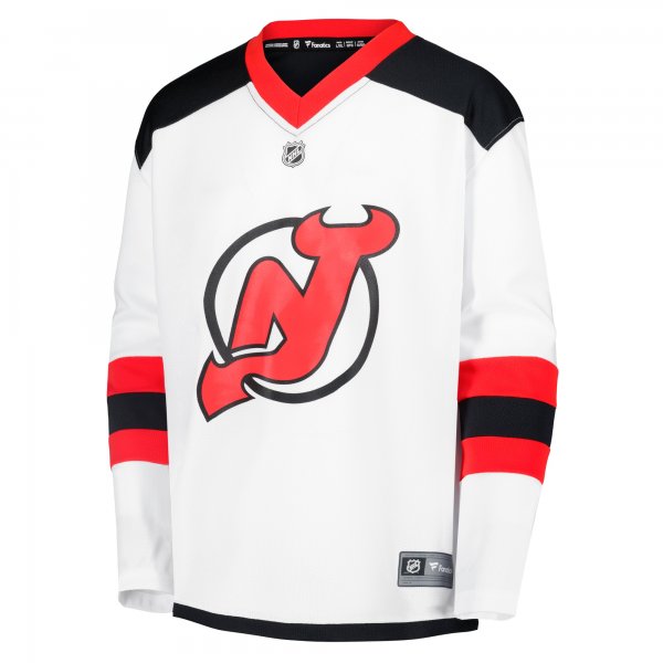 Youth New Jersey Devils Fanatics White Away Replica Blank Jersey