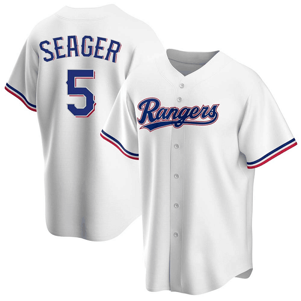 Youth Texas Rangers #5 Corey Seager White Home Jersey