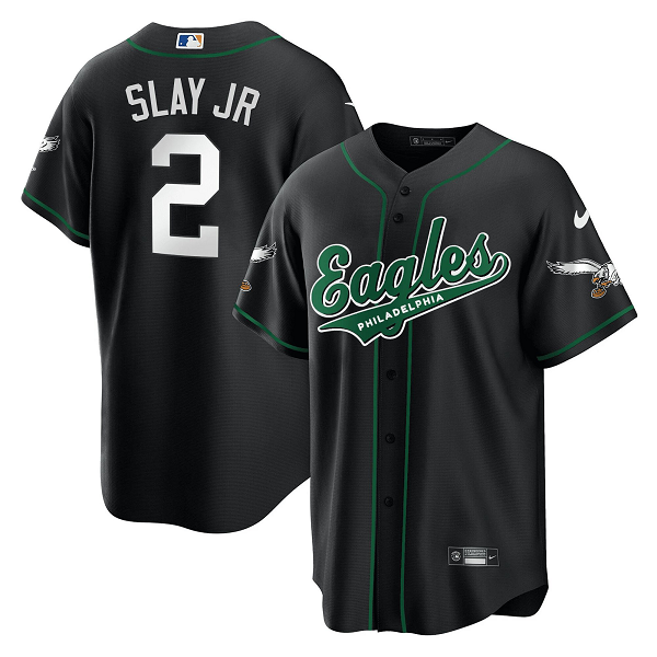 Men's Philadelphia Eagles #2 Darius Slay Jr Green Baseball Stitched Jersey