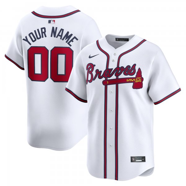 Men's Atlanta Braves Nike White Home Limited Custom Jersey