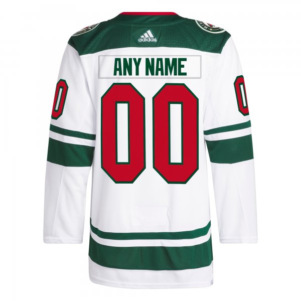 Men's Minnesota Wild  adidas White Away  Primegreen Custom Jersey