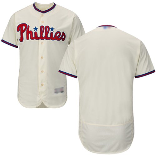 Philadelphia Phillies Blank Cream Flexbase Collection Stitched MLB Jersey