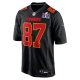 Men's Kansas City Chiefs Travis Kelce Nike Black Super Bowl LVIII Carbon Fashion Game Player Jersey