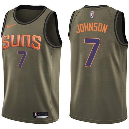 Men's Nike Phoenix Suns #7 K Johnson Green Salute to Service Swingman NBA Jersey