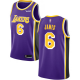 Men's Los Angeles Lakers #6 LeBron James Purple NBA Swingman Statet Edition Jersey