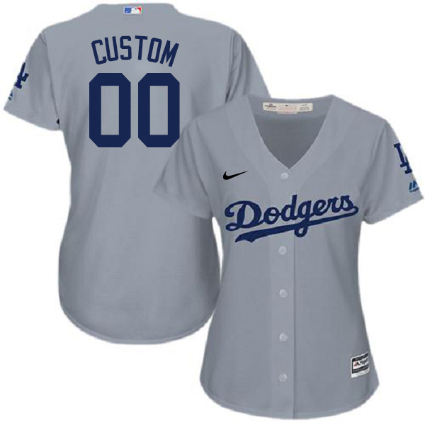 Women's Los Angeles Dodgers Custom Alternate MLB Jersey - Grey