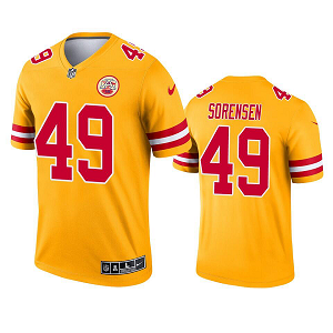 Men's Kansas City Chiefs #49 Daniel Sorensen Yellow 2021 Inverted Legend Jersey