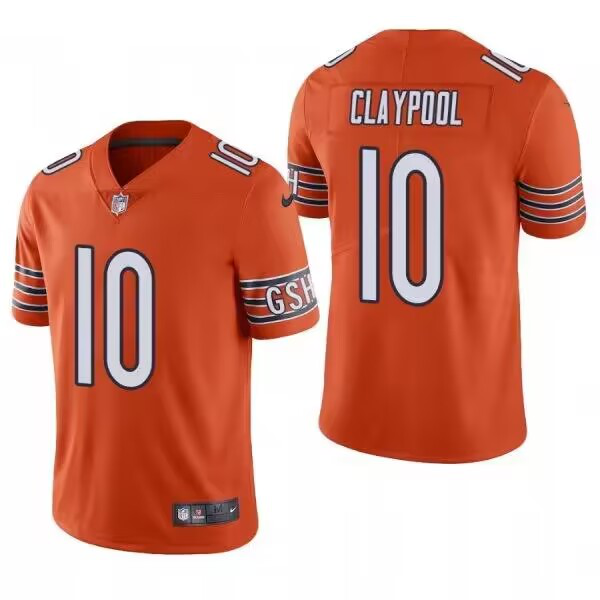 Men's Chicago Bears #10 Chase Claypool Orange Vapor Limited NFLJersey