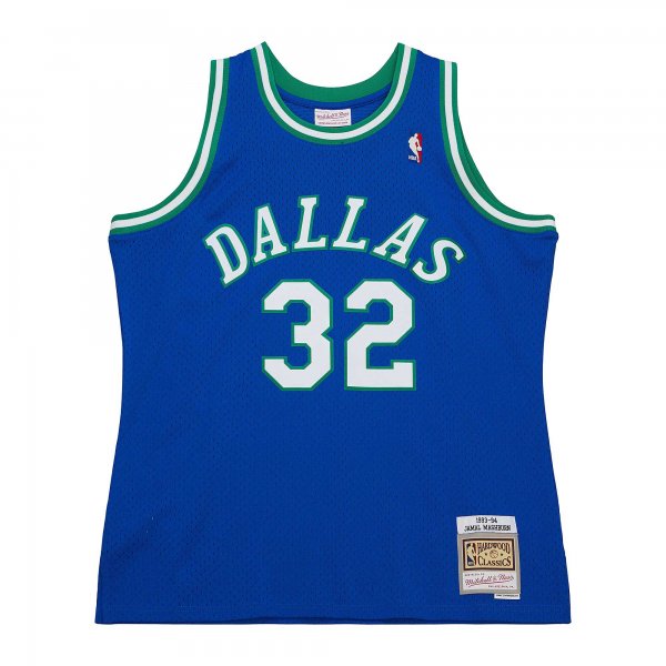 Men's Dallas Mavericks Jamal Mashburn Mitchell & Ness Blue 2001/02 Hardwood Classics Swingman Jersey