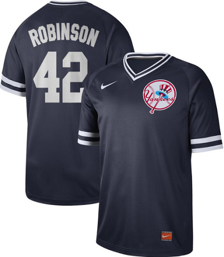 Men's Nike New York Yankees #42 Jackie Robinson Navy Cooperstown Collection Stitched MLB Jersey