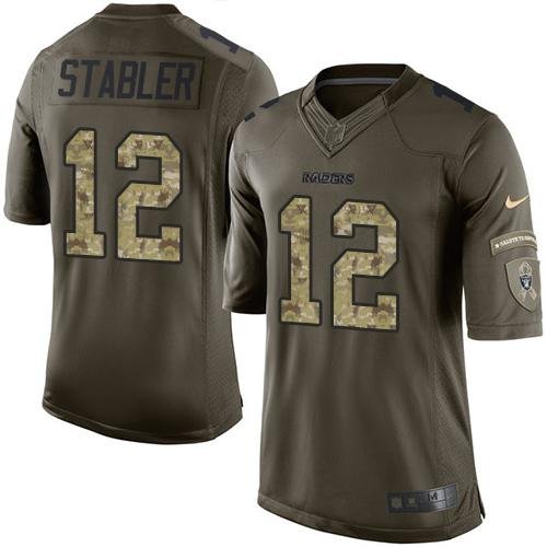 Nike Las Vegas Raiders #12 Kenny Stabler Green Men's Stitched NFL Limited Salute to Service Jersey