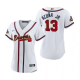 Women's #13 Ronald Acuna Jr. Atlanta Braves White 2022 Gold Program MLB Jersey