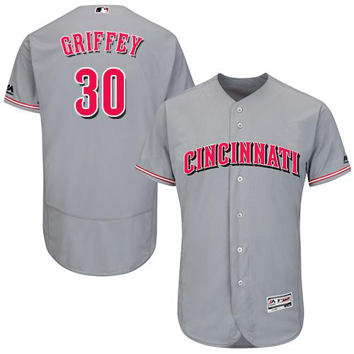 Men's Cincinnati Reds #30 Ken Griffey Grey Flexbase Collection Stitched MLB Jersey