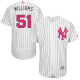 New York Yankees #51 Bernie Williams White Strip Flexbase Collection 2016 Mother's Day Stitched MLB Jersey