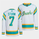 Men's San Jose Sharks #7 Nico Sturm White 2022 Reverse Retro NHL Jersey