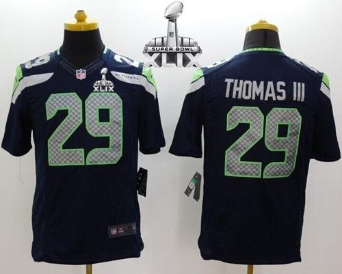 Nike Seattle Seahawks #29 Earl Thomas III Steel Blue Team Color Super Bowl XLIX Men's Stitched NFL New Limited Jersey