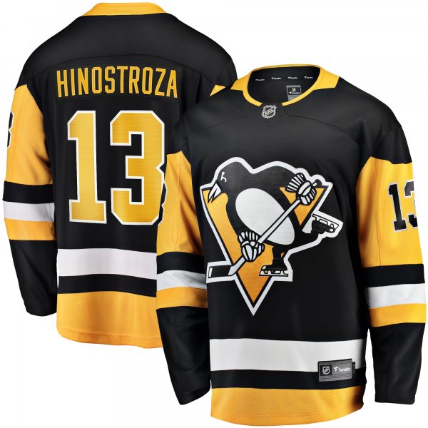 Men's Pittsburgh Penguins Vinnie Hinostroza Fanatics Black Home Breakaway Jersey