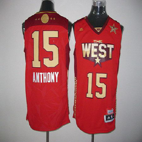 2011 All Star Men's Denver Nuggets #15 Carmelo Anthony Red Stitched NBA Jersey