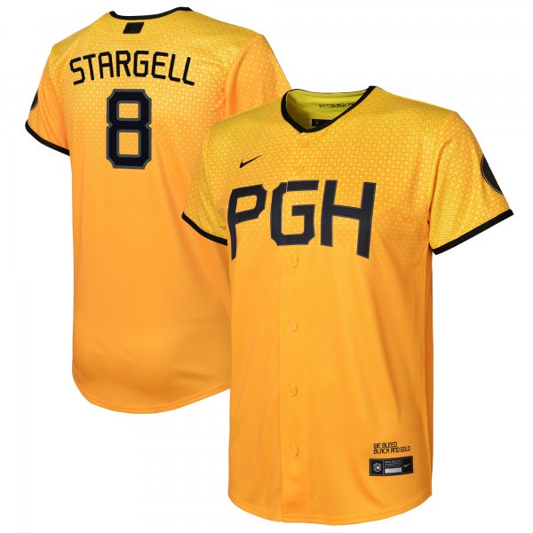 Youth Pittsburgh Pirates Willie Stargell Nike Gold City Connect Replica Player Jersey