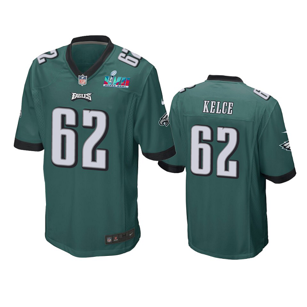 Men's Philadelphia Eagles #62 Jason Kelce Midnight Green Super Bowl LVII Limited Jersey