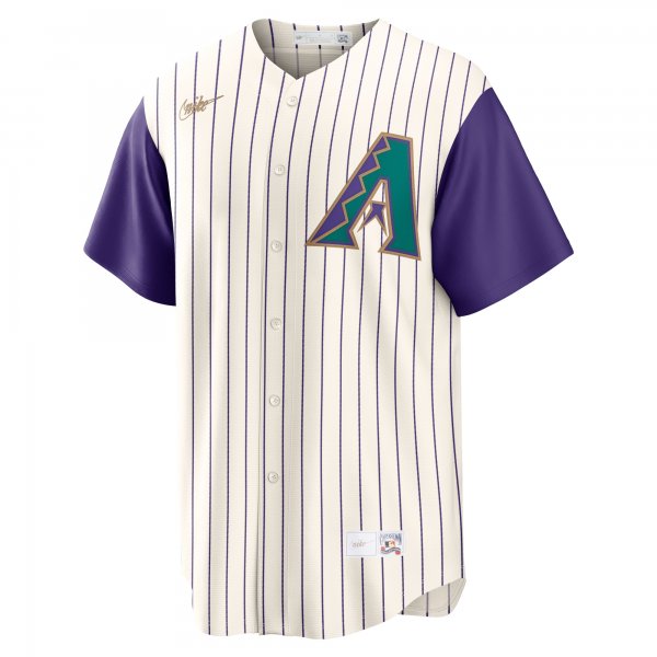 Men's Arizona Diamondbacks Randy Johnson Nike Cream/Purple Alternate Cooperstown Collection Player Jersey