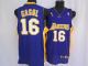 Men's Los Angeles Lakers #16 Pau Gasol Stitched Purple Champion Patch NBA Jersey