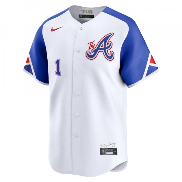 Men's Atlanta Braves Ozzie Albies Nike White City Connect Limited Player Jersey