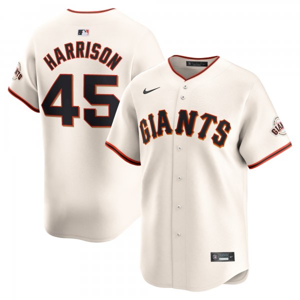 Men's San Francisco Giants Kyle Harrison Nike Cream Home Limited Player Jersey