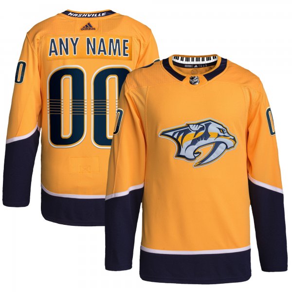 Men's Nashville Predators  adidas Gold Home  Primegreen Custom Jersey