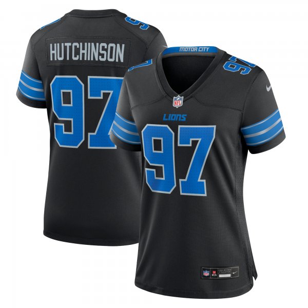 Women's Detroit Lions Aidan Hutchinson Nike Black 2nd Alternate Game Jersey