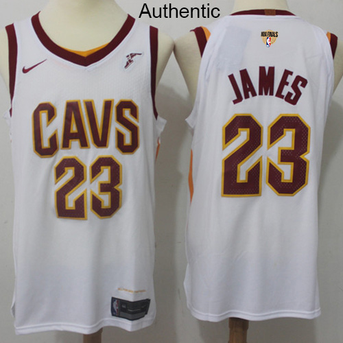 Men's Nike Cleveland Cavaliers #23 LeBron James White The Finals Patch Association Edition NBA Jersey