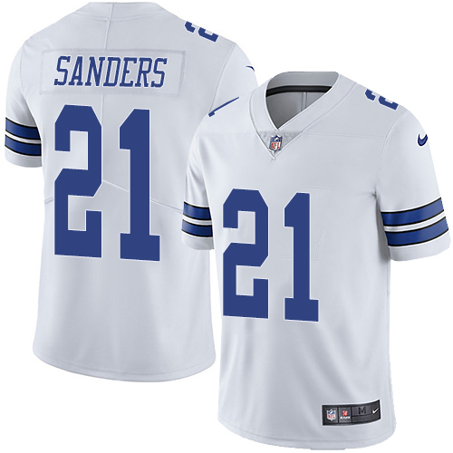 Men's Nike Dallas Cowboys #21 Deion Sanders White Stitched NFL Vapor Untouchable Limited Jersey