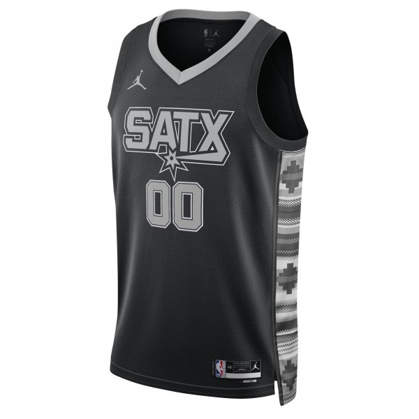 Unisex San Antonio Spurs Jordan Brand Black 2022/23 Swingman Custom Jersey - Statement Edition