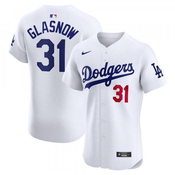 Men's Los Angeles Dodgers Tyler Glasnow Nike White Home Elite Player Jersey