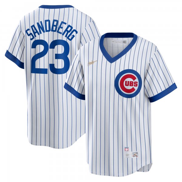 Men's Chicago Cubs Ryne Sandberg Nike White Home Cooperstown Collection Player Jersey